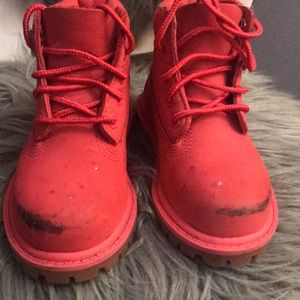 Pink Timberland boots